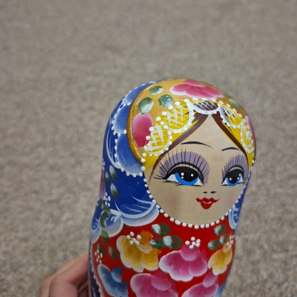 Vintage Russian Matryoshka Nesting Dolls Hand Painted 7 Piece EUC - Picture 4 of 15